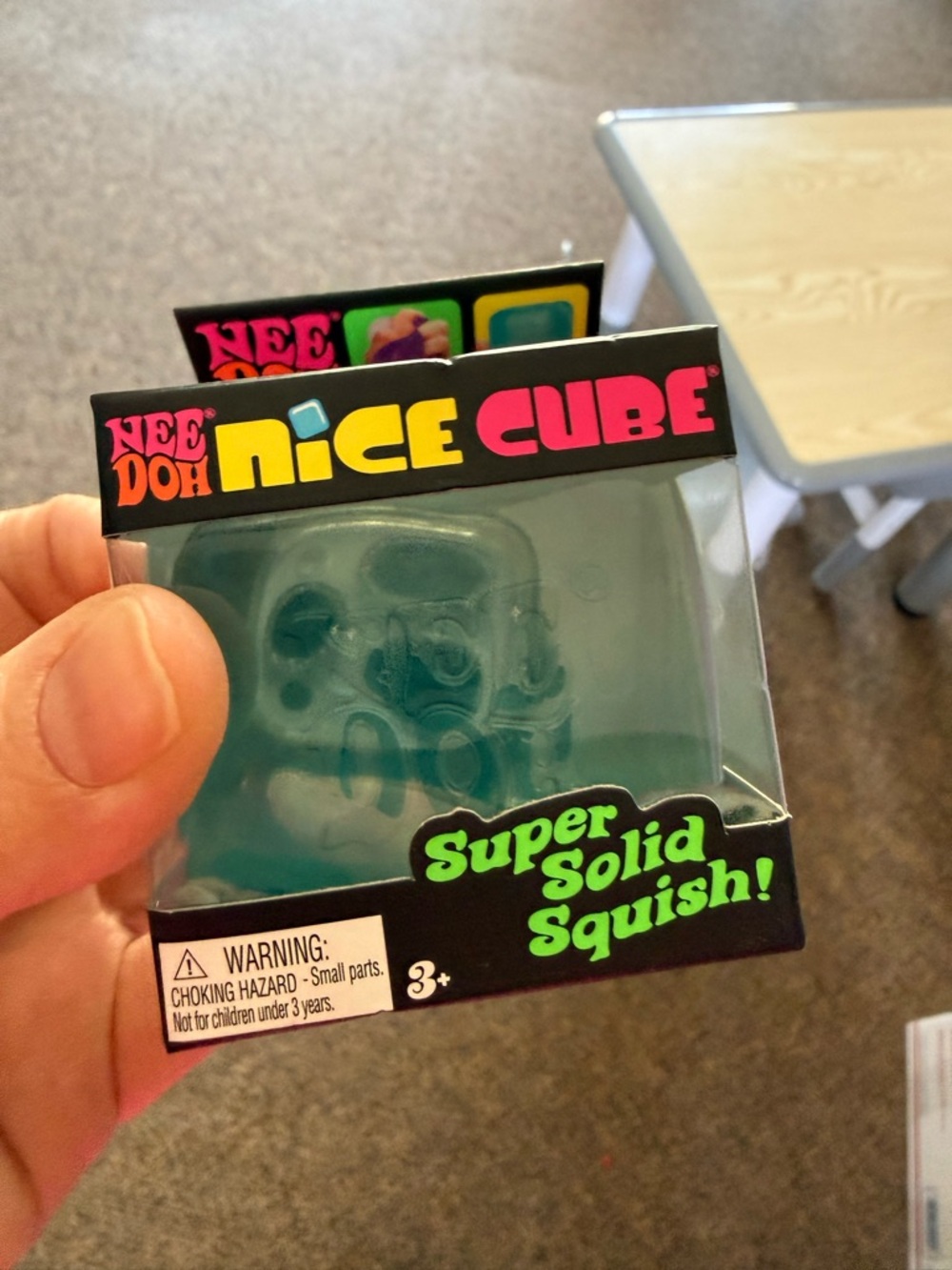 Schylling NeeDoh Nice Cube Super Solid Blue Squish -
